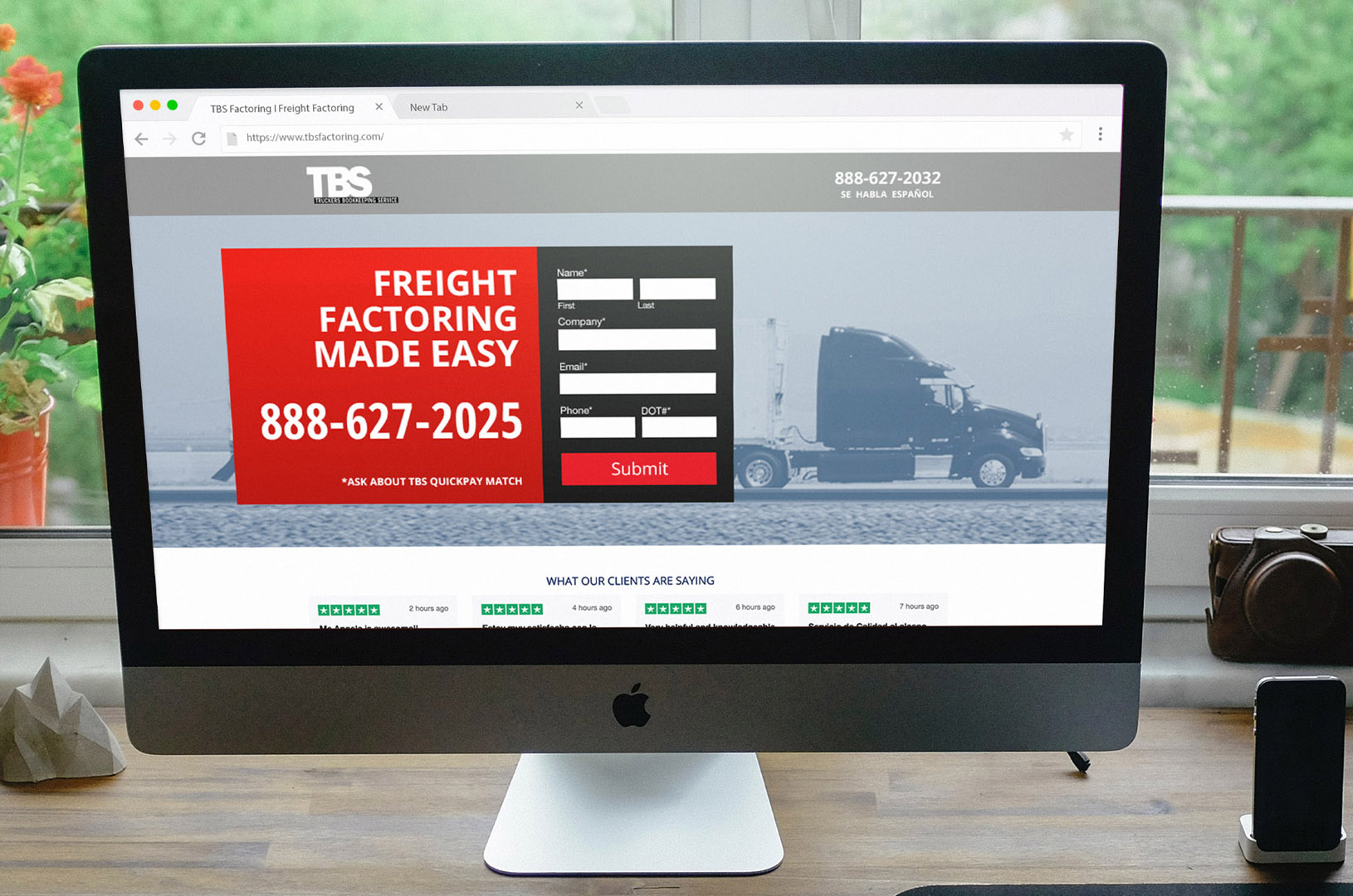 TBS Factoring landing page