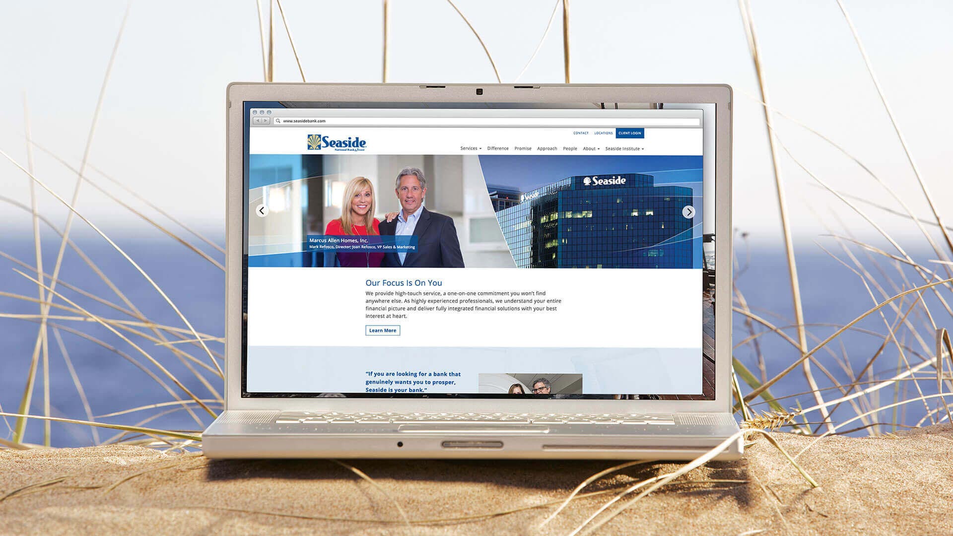 website app + development example on laptop