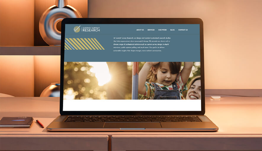 Summit Survey Research's website displayed on a laptop